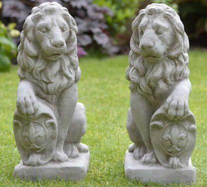 Decorative Concrete Lion Statues - Garden Ornament Set - High Quality with standard size.