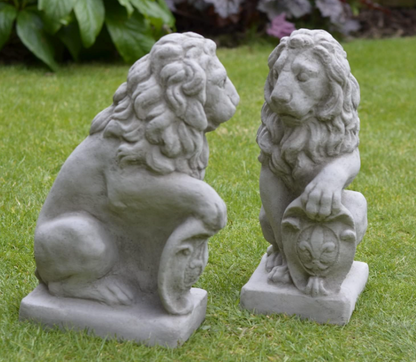 Decorative Concrete Lion Statues - Garden Ornament Set - High Quality with standard size.