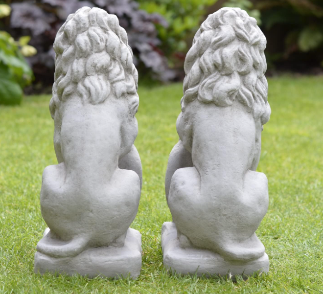Decorative Concrete Lion Statues - Garden Ornament Set - High Quality with standard size.