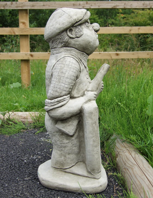 GUN MAN - NEVER MIND THE DOG BEWARE OF THE OWNER! - DETAILED CAST STONE