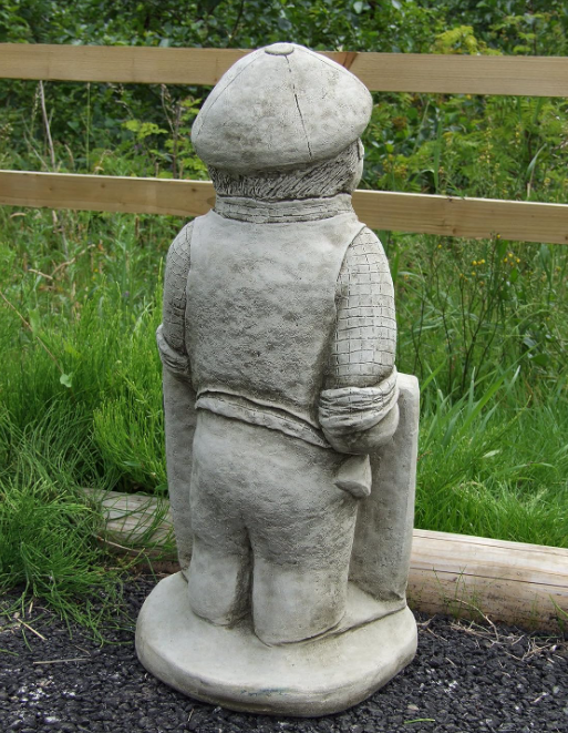 GUN MAN - NEVER MIND THE DOG BEWARE OF THE OWNER! - DETAILED CAST STONE