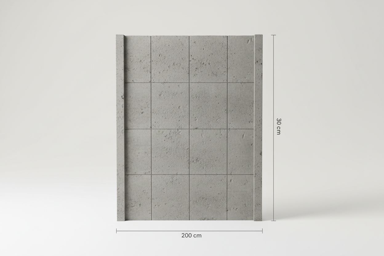 Concrete fence panel product shot