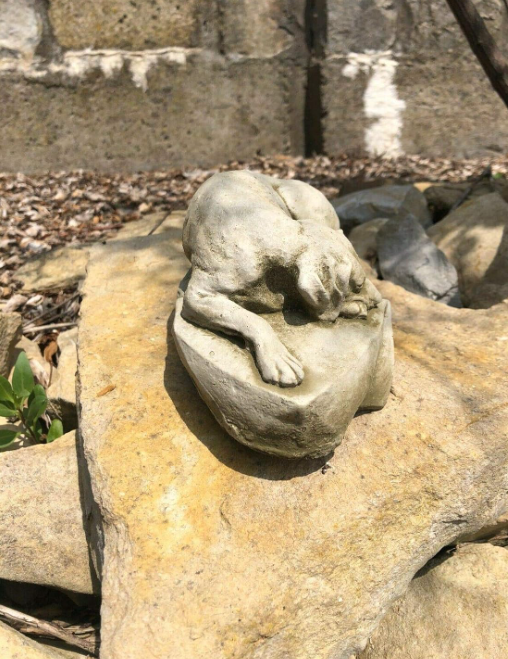 Sleeping Dog Statue | Reconstituted Stone Animal Concrete Garden Ornament Decor High Quality