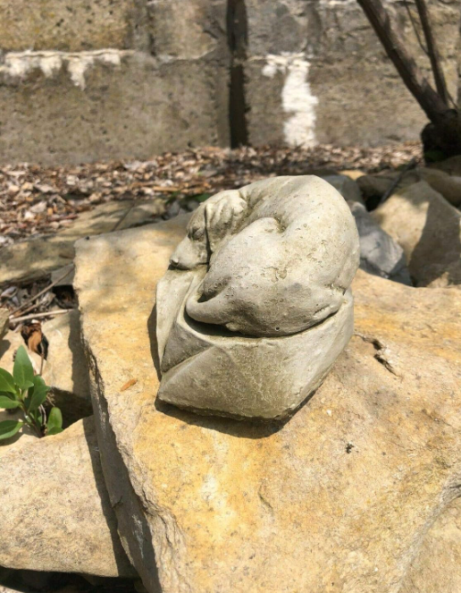 Sleeping Dog Statue | Reconstituted Stone Animal Concrete Garden Ornament Decor High Quality