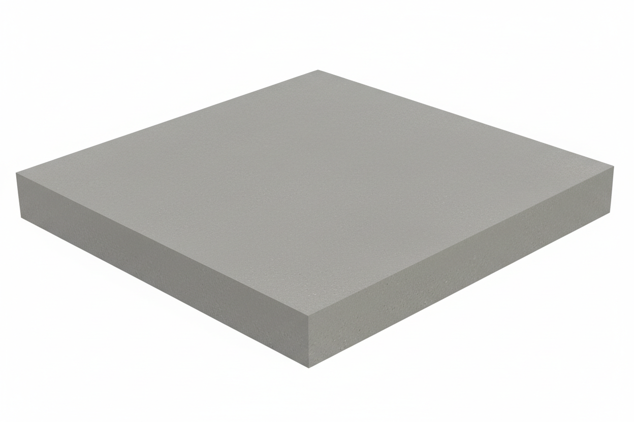 Single concrete slab close-up texture white background