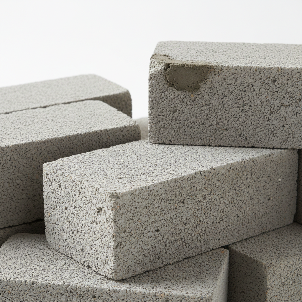 Close-up detail of concrete brick texture