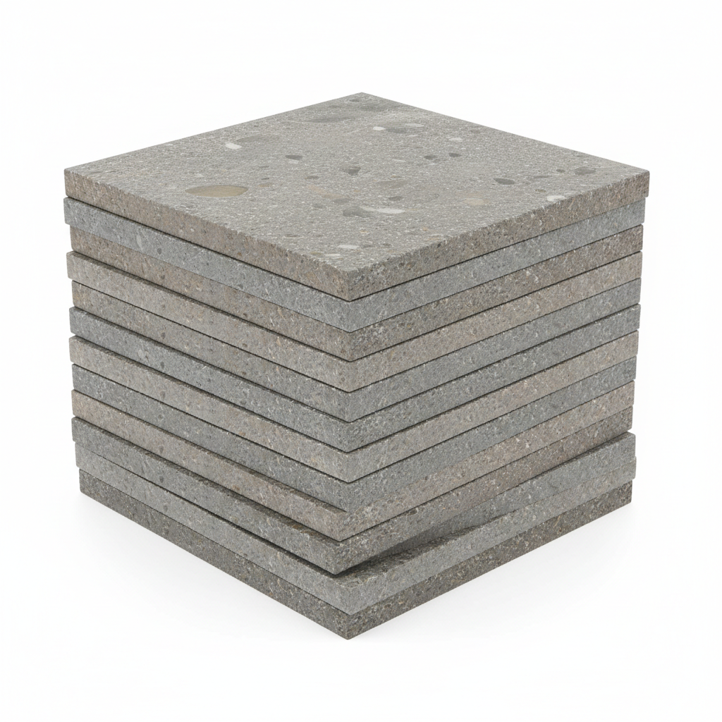 Pack of 20 outdoor garden patio tiles on white background