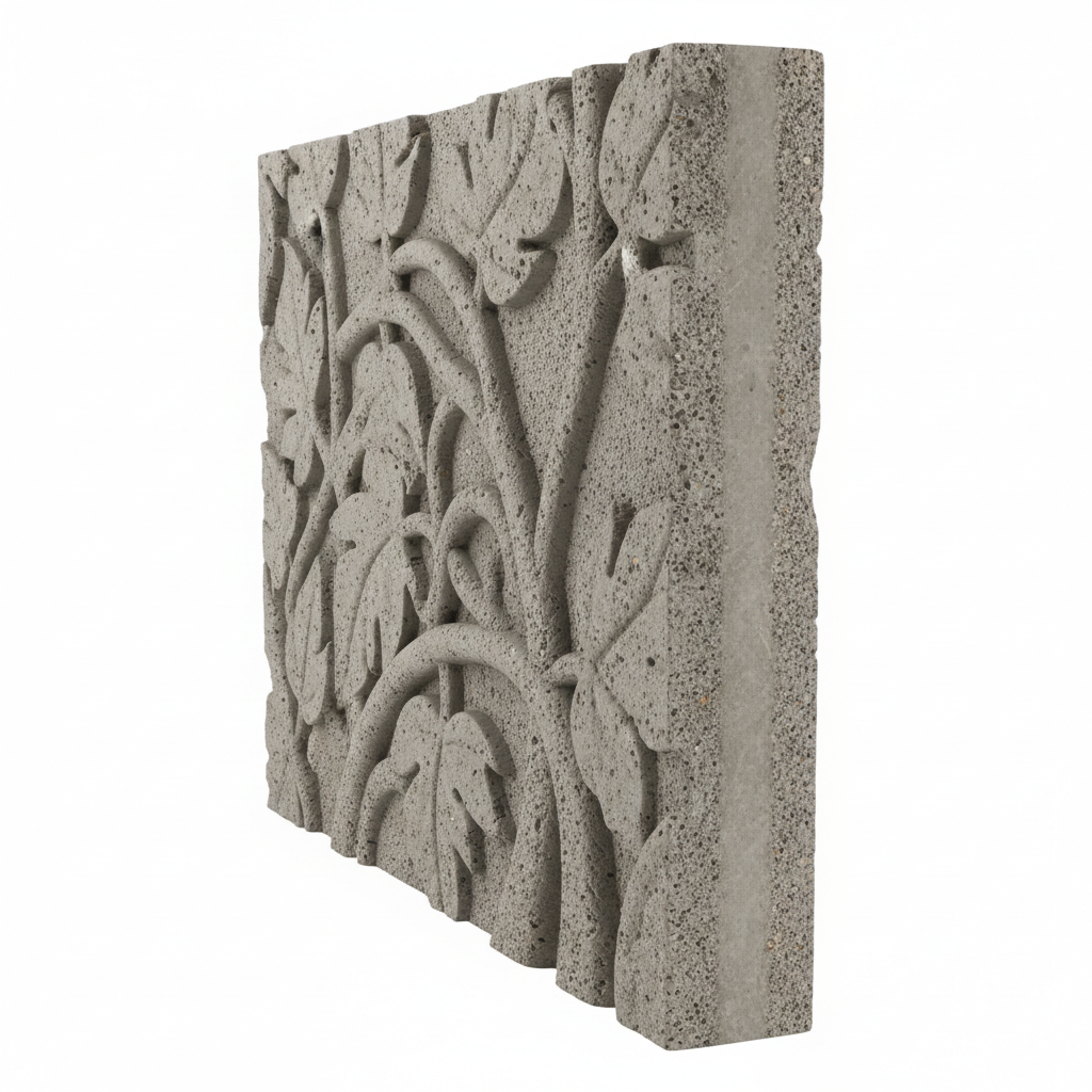 Garden wall panel side view