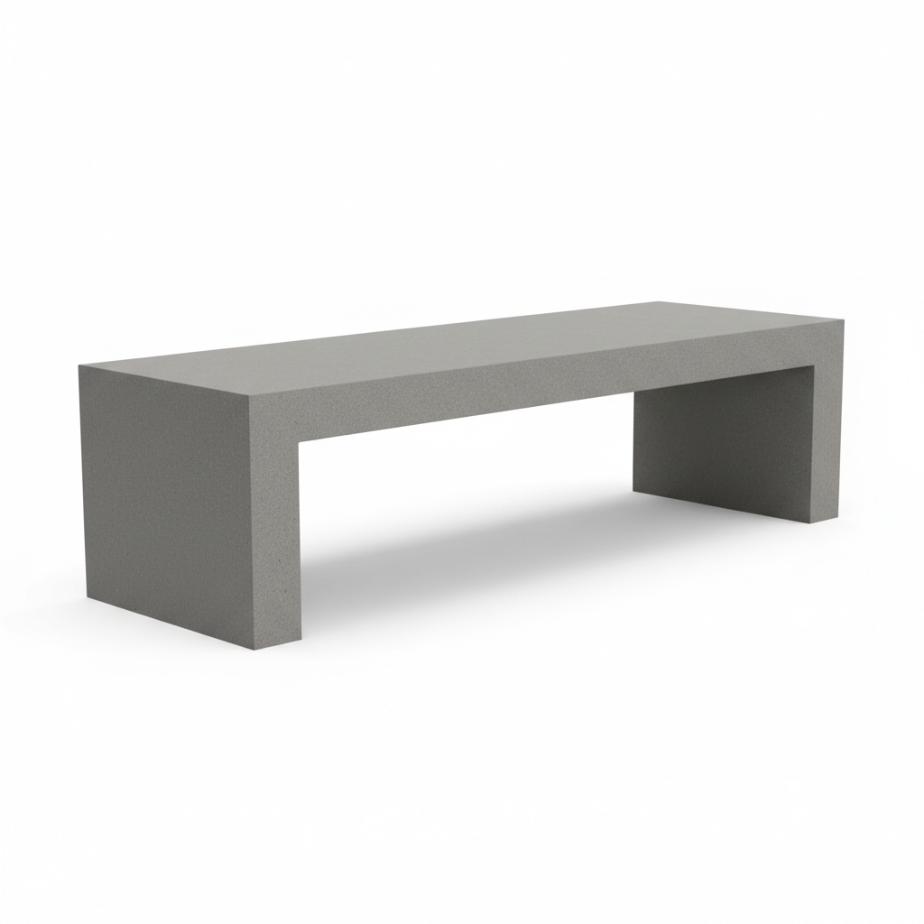 Modern concrete bench for gardens