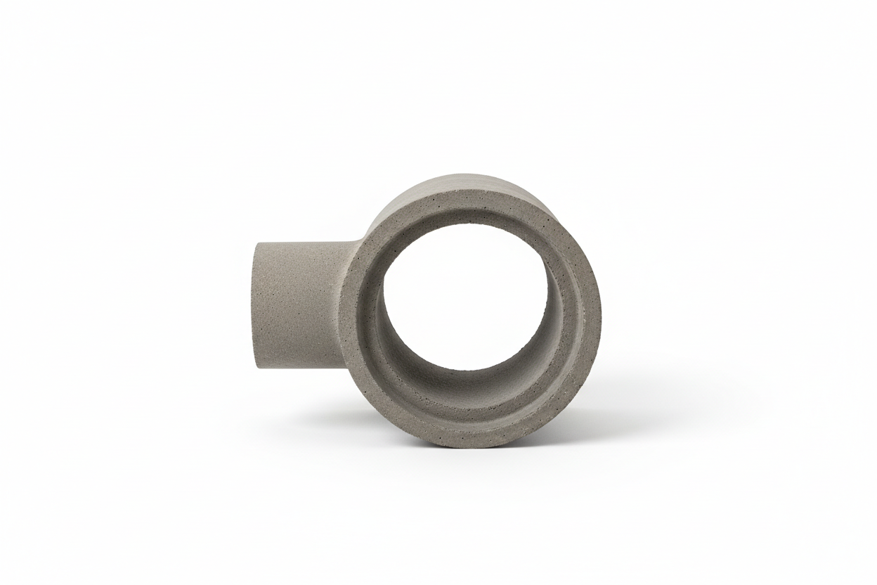 Concrete drainage pipe product shot on white background