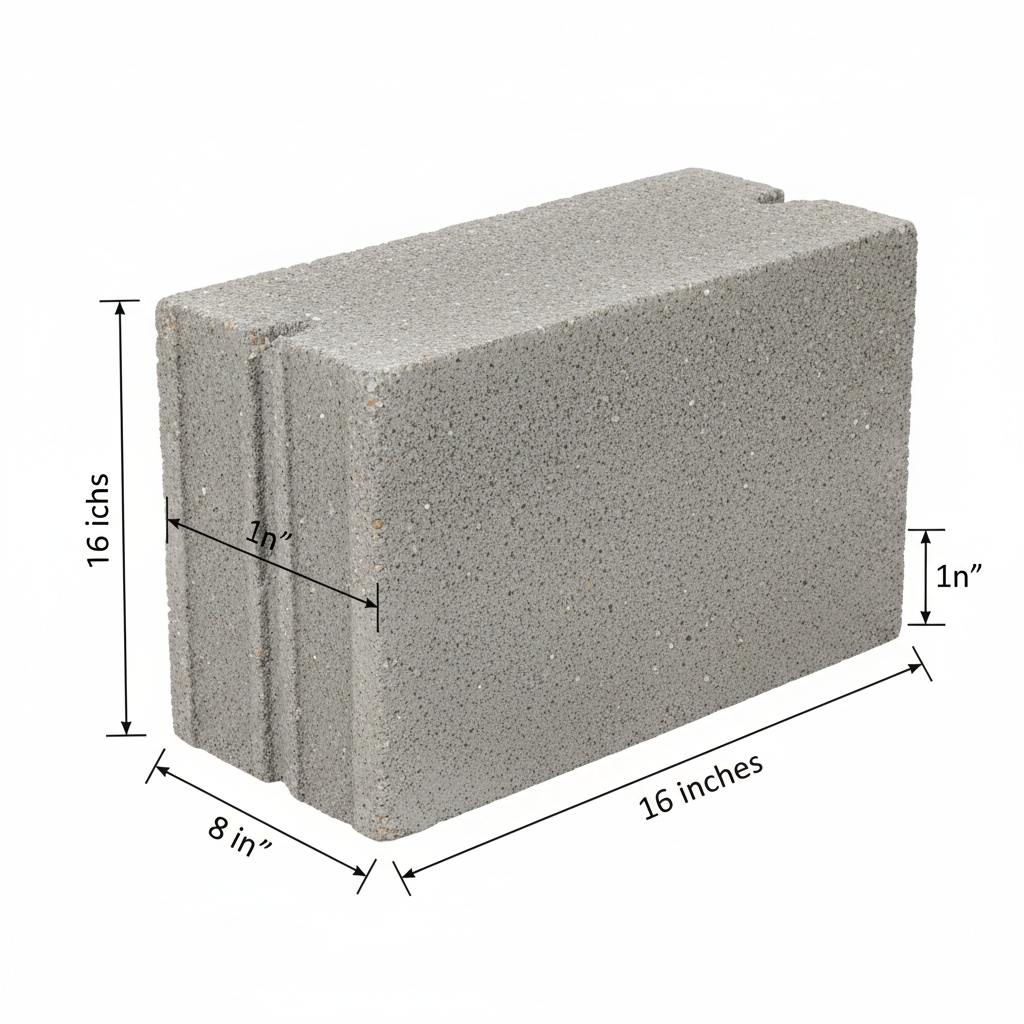 Single concrete block isolated on white
