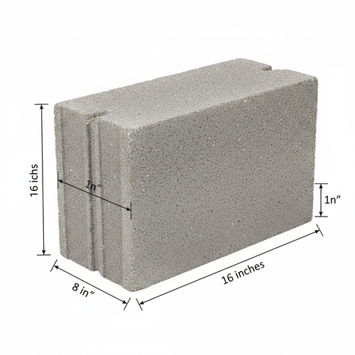 Single concrete block isolated on white
