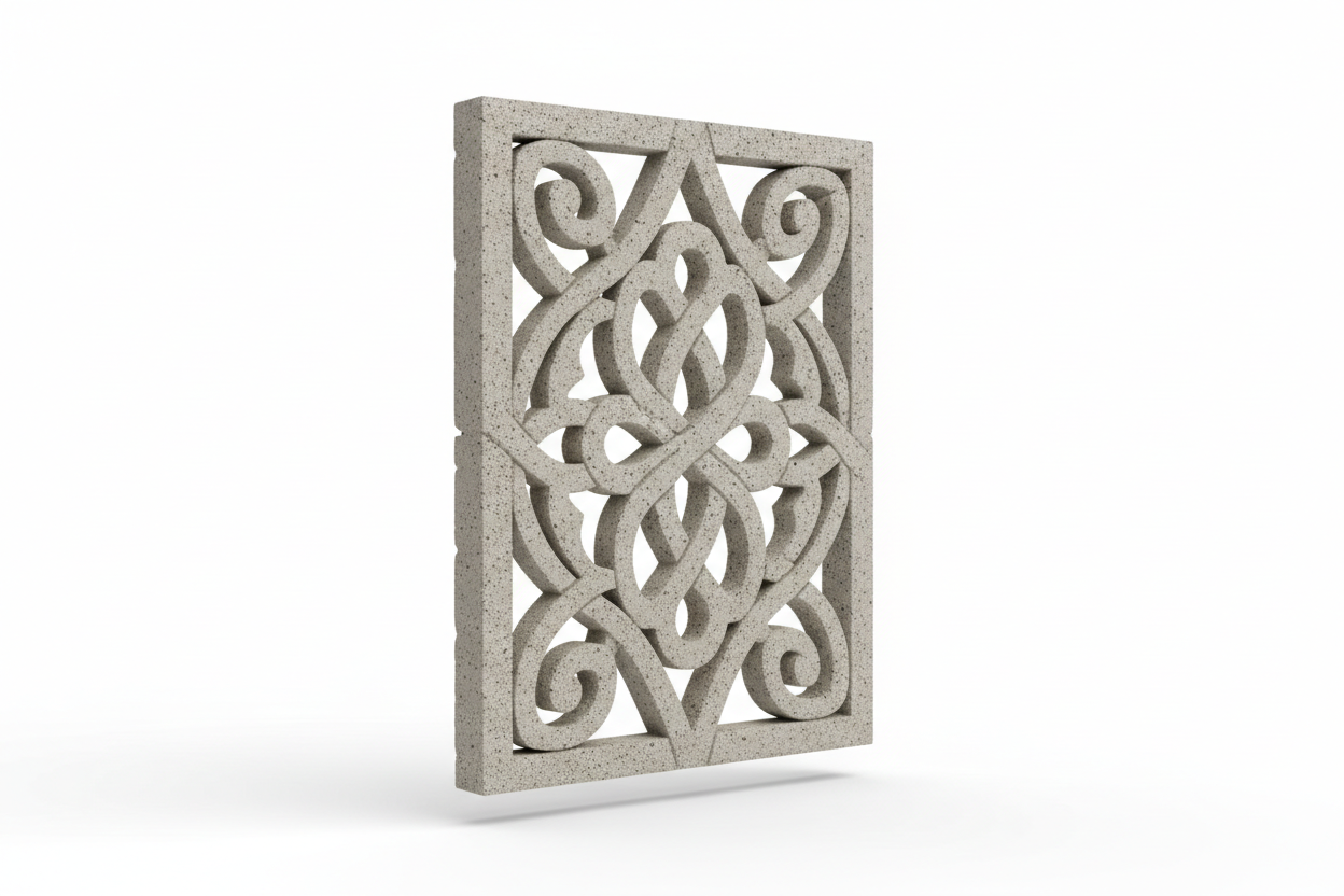 Decorative concrete garden wall panel