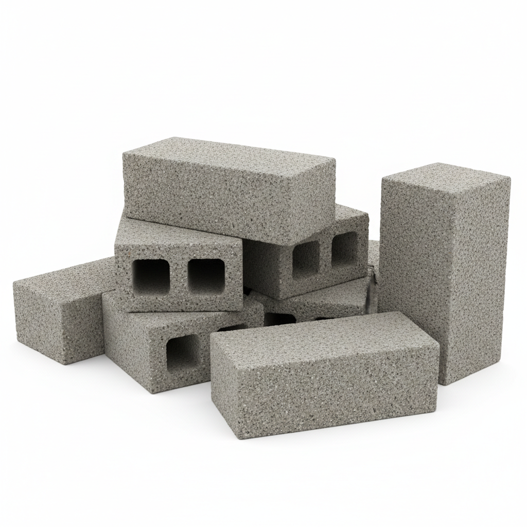 Multiple concrete bricks from different angles