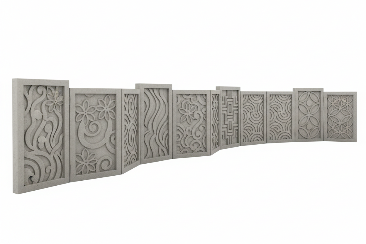 Multiple decorative garden wall panels